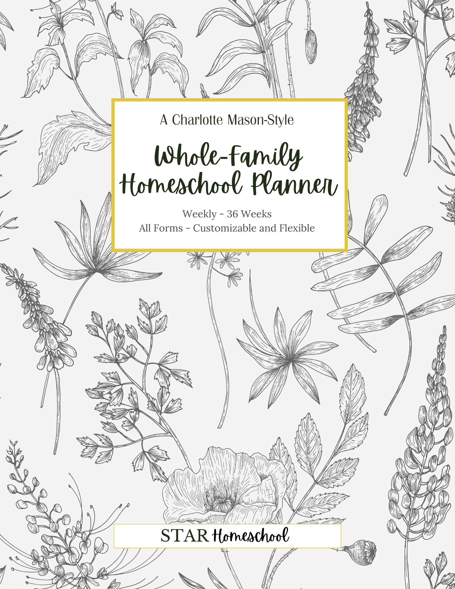 Charlotte Mason-Style Weekly Vintage Homeschool Planner, 1 Term