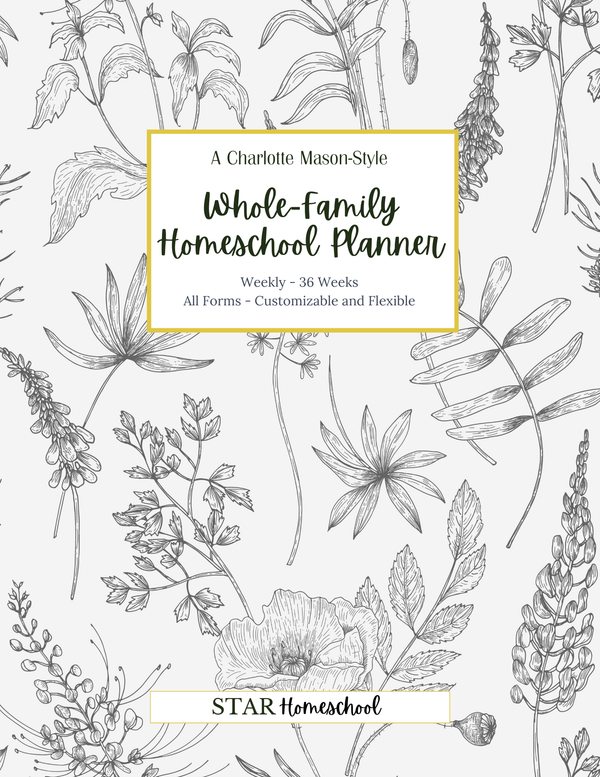Charlotte Mason-Style Weekly Vintage Homeschool Planner, 1 Term