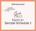 Cycle 2 Form 1+ Sample Schedule 1